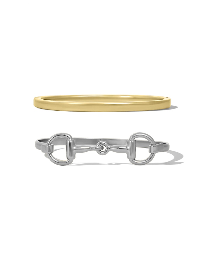 Horse Bit Bracelet Set - Mixed Metals