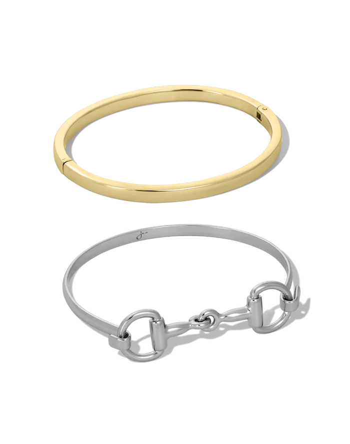 Horse Bit Bracelet Set - Mixed Metals