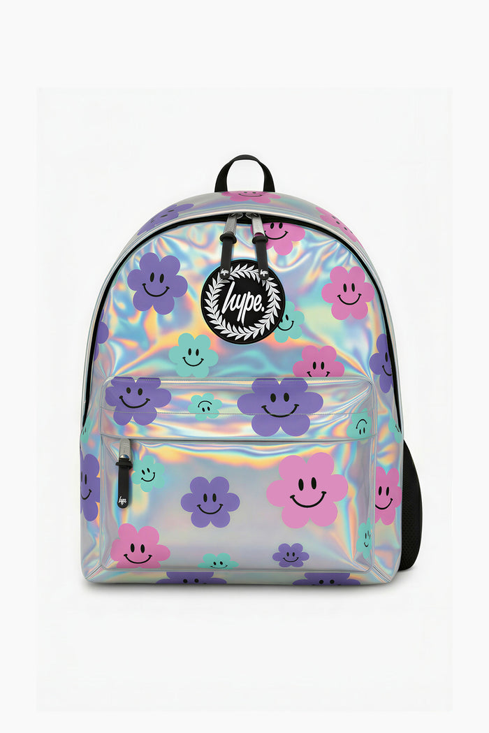 Hype Girls Holographic Happy Flowers Backpack