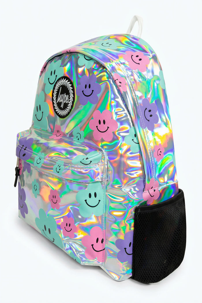 Hype Girls Holographic Happy Flowers Backpack