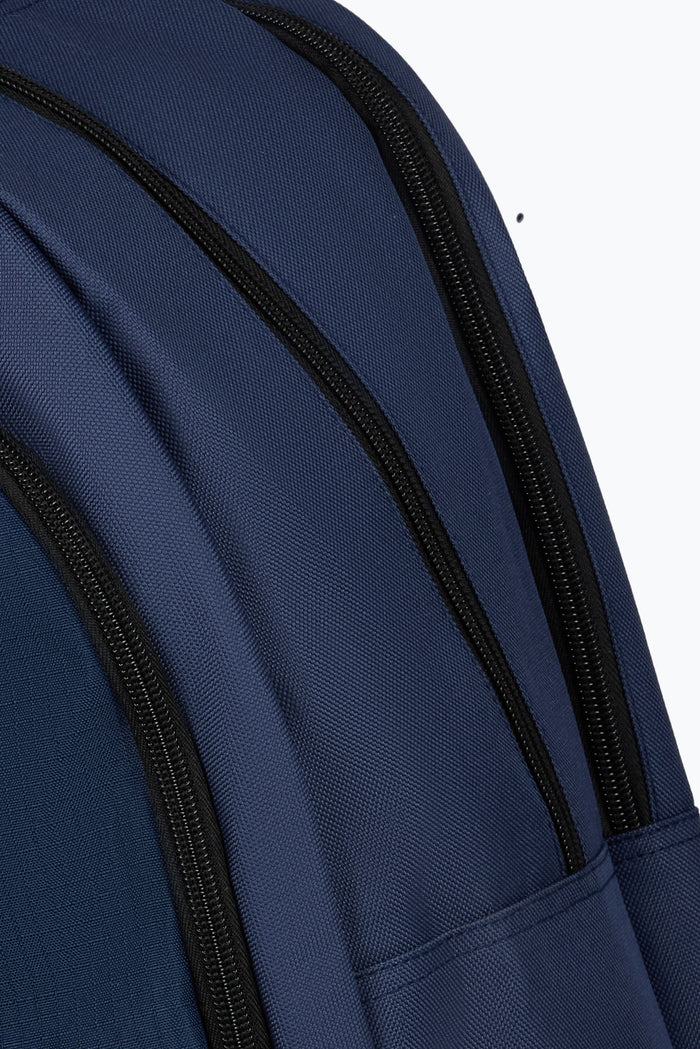 Hype Kids Navy Square Rubber Multi Pocket Backpack
