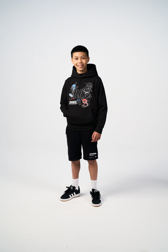 Hype x Sonic The Hedgehog™ Boys Black Sonic Stamp Hoodie