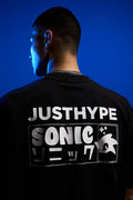 Hype x Sonic The Hedgehog™ Mens Black Retro Sonic T-Shirt