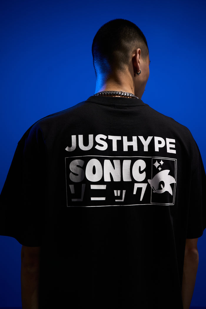 Hype x Sonic The Hedgehog™ Mens Black Retro Sonic T-Shirt