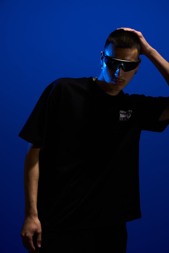 Hype x Sonic The Hedgehog™ Mens Black Retro Sonic T-Shirt