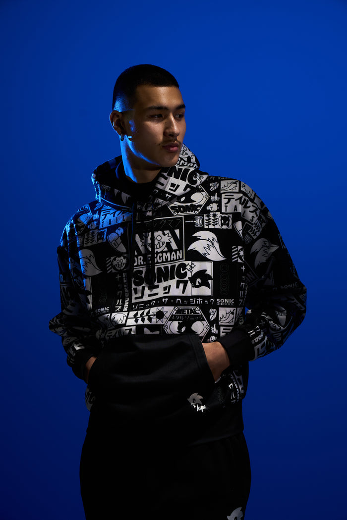 Hype x Sonic The Hedgehog™ Mens Multi Retro Sonic Hoodie