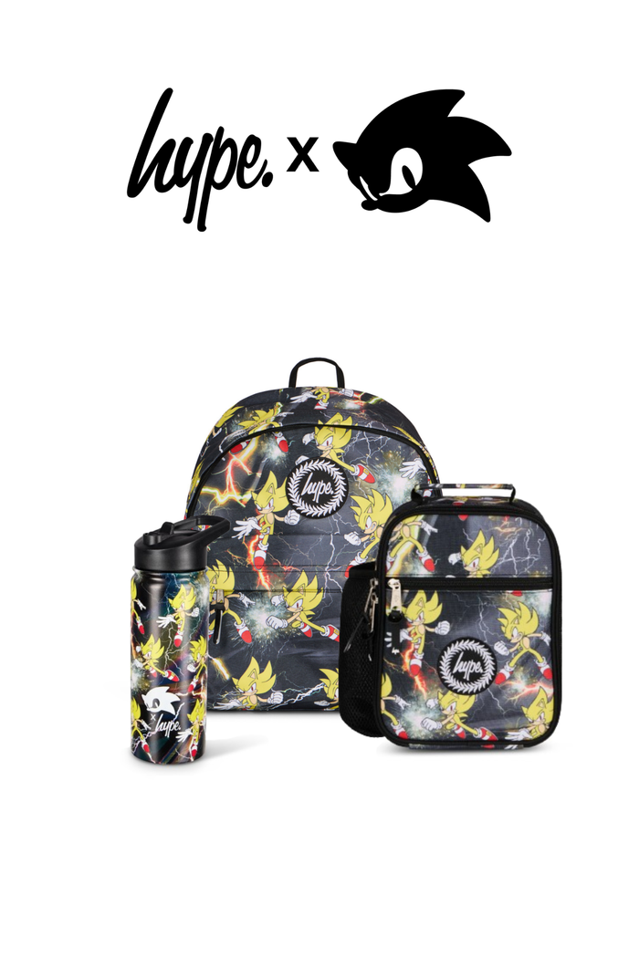 Hype x Sonic The Hedgehog™ Yellow Super Sonic Backpack, Lunch Bag & Bottle Bundle