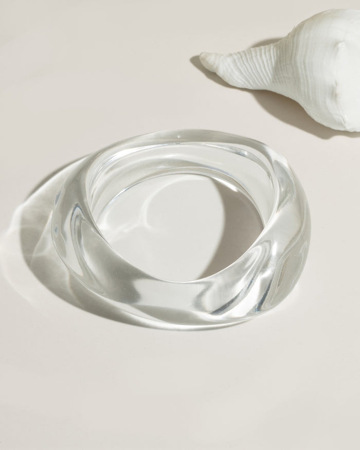 James Michelle jewelry editorial campaign photo with model, alternate view