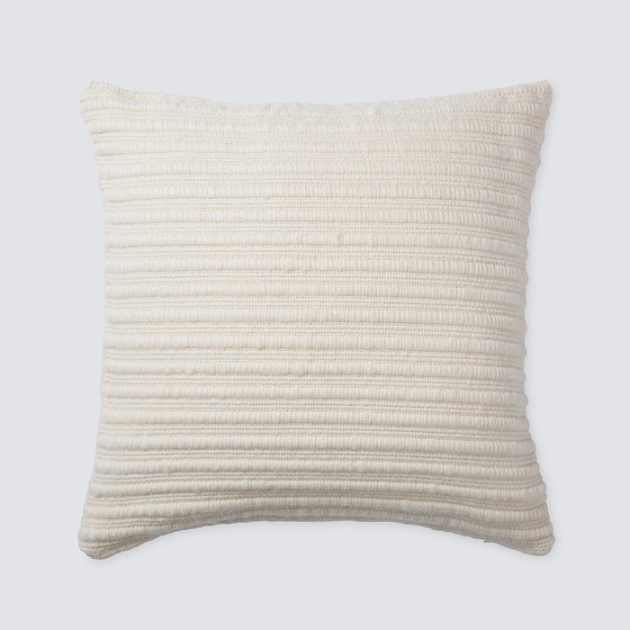 Hand-Braided Wool Pillow in a Rich Cream Hue