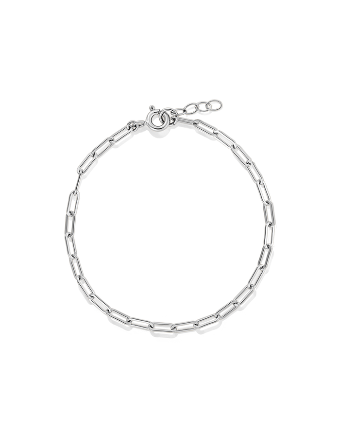 Silver thick chain-link bracelet