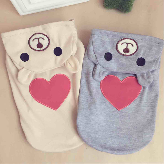 Love Bear Warm Pet Hooded Pajamas