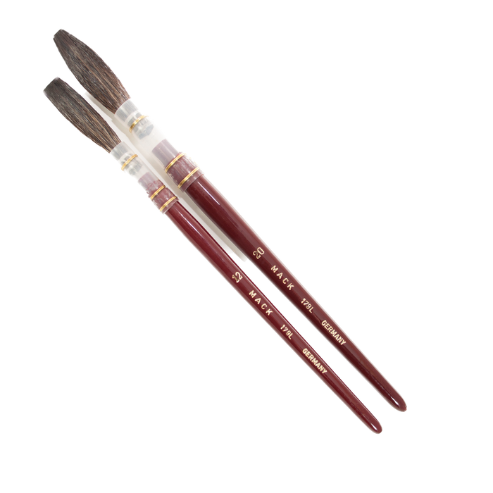 Mack Brush Brown Kazan Quill Red Handle 179L Series - Multiple Sizes