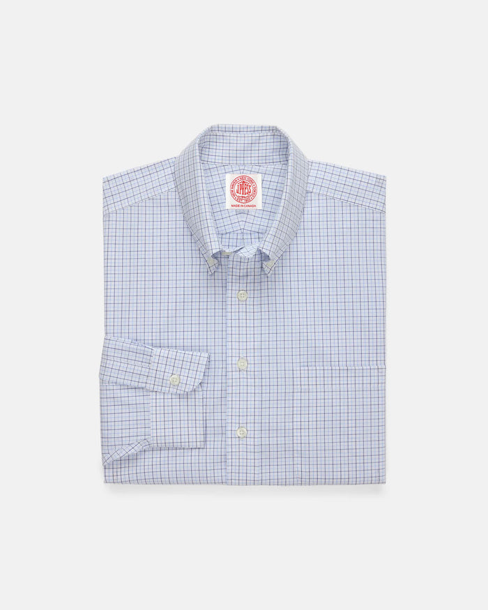 Made-in-Canada Navy & Light Blue Tattersall Button Down Shirt - Classic Fit