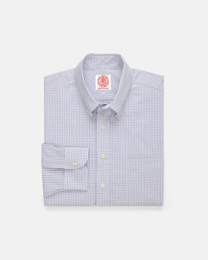 Made-in-Canada Purple & Blue Tattersall Button Down Shirt - Classic Fit