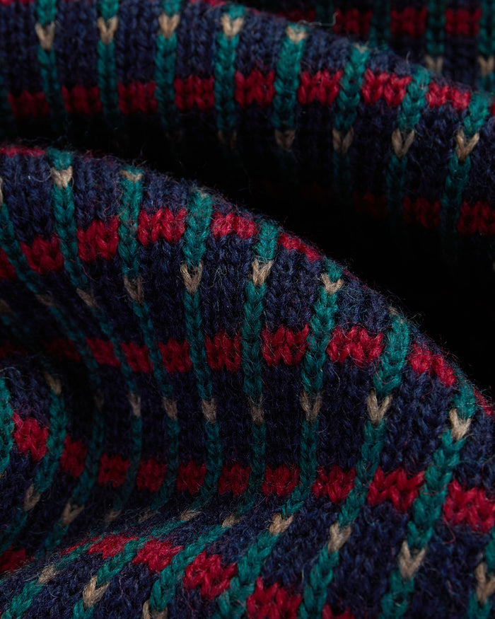 Made-in-Norway Navy & Red Classic Fisherman Sweater