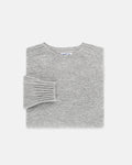 Made-in-Scotland Light Grey Shaggy Dog Sweater  - Trim Fit