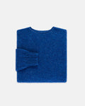 Made-in-Scotland Medium Blue Shaggy Dog Sweater  - Trim Fit