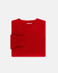 Made-in-Scotland Red Shaggy Dog Sweater  - Trim Fit