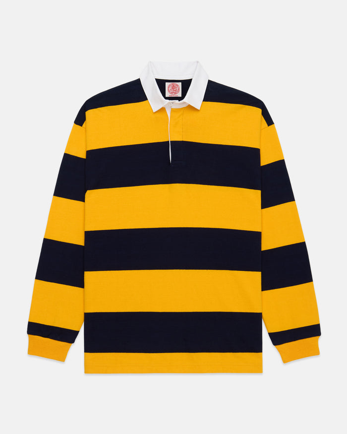 Made-in-USA Gold & Navy Guard Stripe Cotton Rugby