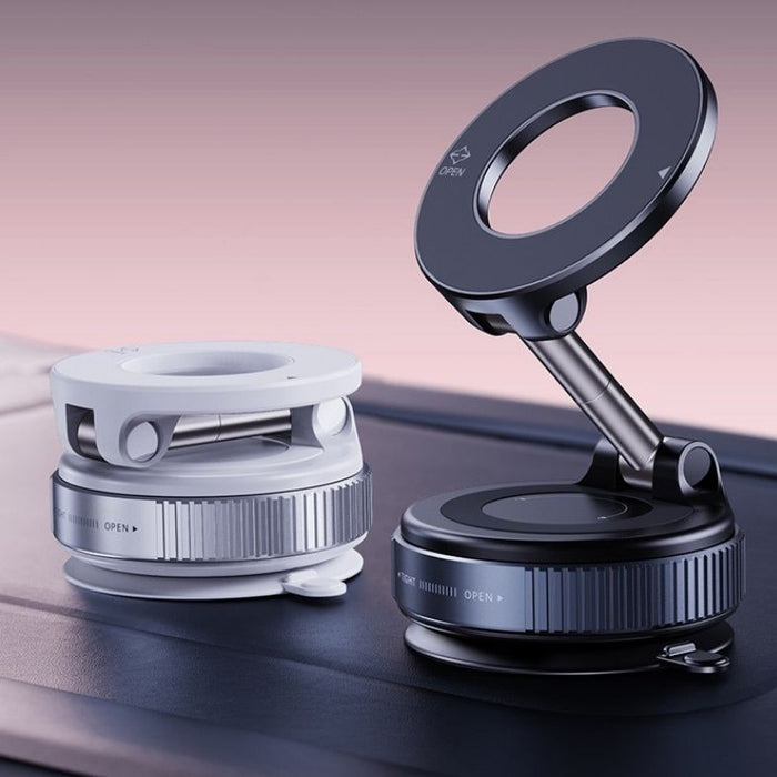 Magnetic Car Phone Holder – Rotating Vacuum Suction Mount