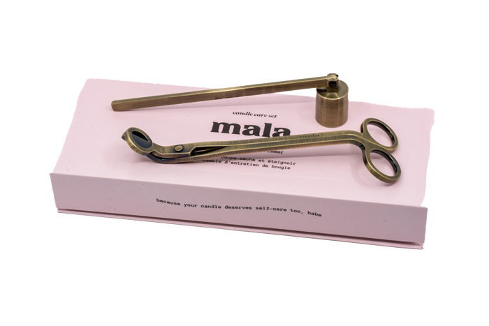 Mala Snuffer + Wick Trimmer Set | Brushed Gold