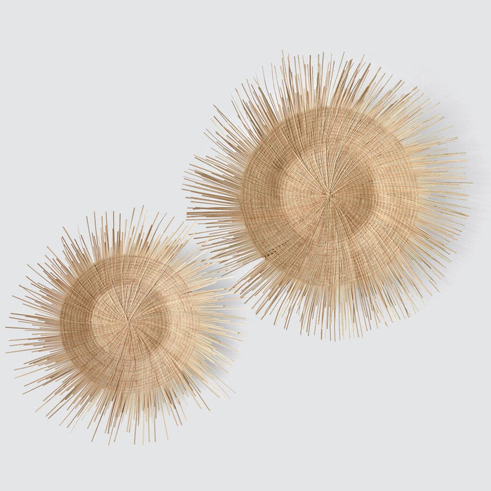 Set of Two Handwoven Palm Wall Hangings