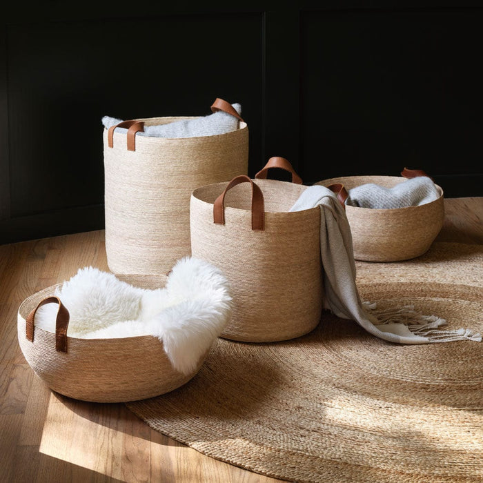 Group of Woven Palm Baskets by Window