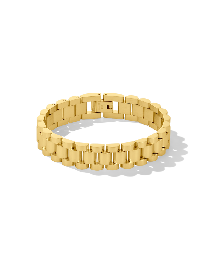 Watchband Bracelet in gold, style B product shot on white background