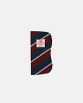 Navy/Burgundy Repp Stripe Silk Eyeglass Case