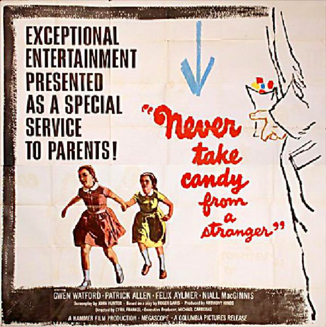 NEVER TAKE CANDY FROM A STRANGER 1960 - RARE COLORIZED - $15