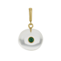 Clear glass charm pendant with an eye design