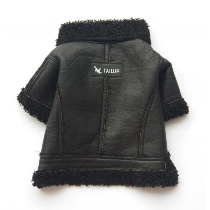 Pet Leather Zipper Jacket