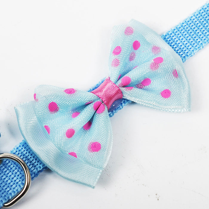 Polka Dots Bowknot & Bells Pet Collar