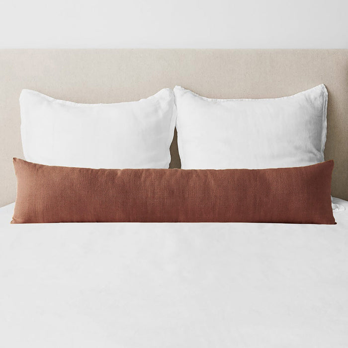 linen lumbar pillow, mulberry