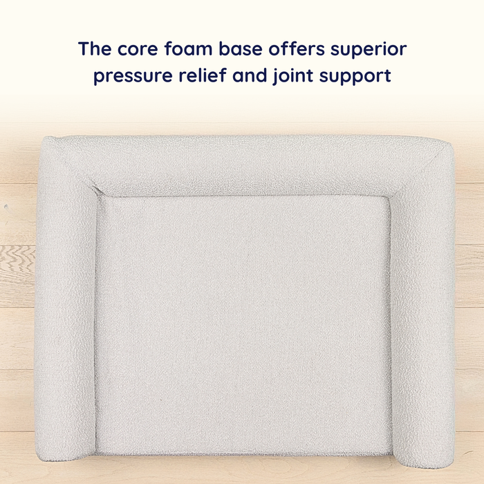 PupLuxe™ 3-Bolster Dog Bed - Grey Bouclé