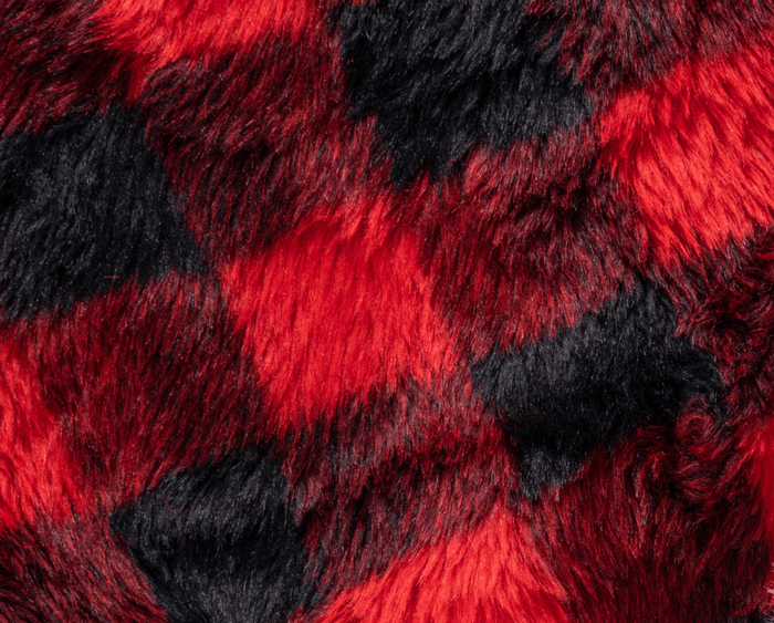 red buffalo plaid faux fur