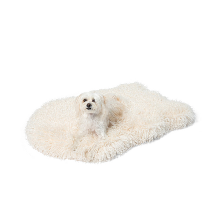 PupRug® Luxe Faux Fur Orthopedic Dog Bed Cover - Plush Sheep Ivory (Bed Not Included)