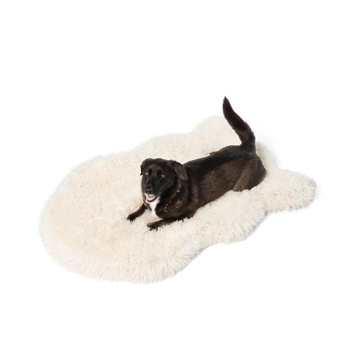 PupRug® Luxe Faux Fur Orthopedic Dog Bed Cover - Plush Sheep Ivory (Bed Not Included)