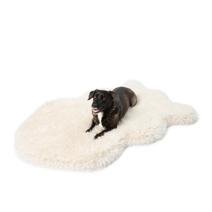 PupRug® Luxe Faux Fur Orthopedic Dog Bed Cover - Plush Sheep Ivory (Bed Not Included)
