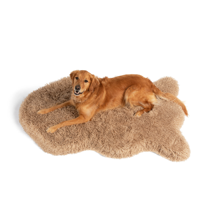 PupRug® Luxe Faux Fur Orthopedic Dog Bed Cover - Plush Sheep Tan (Bed Not Included)