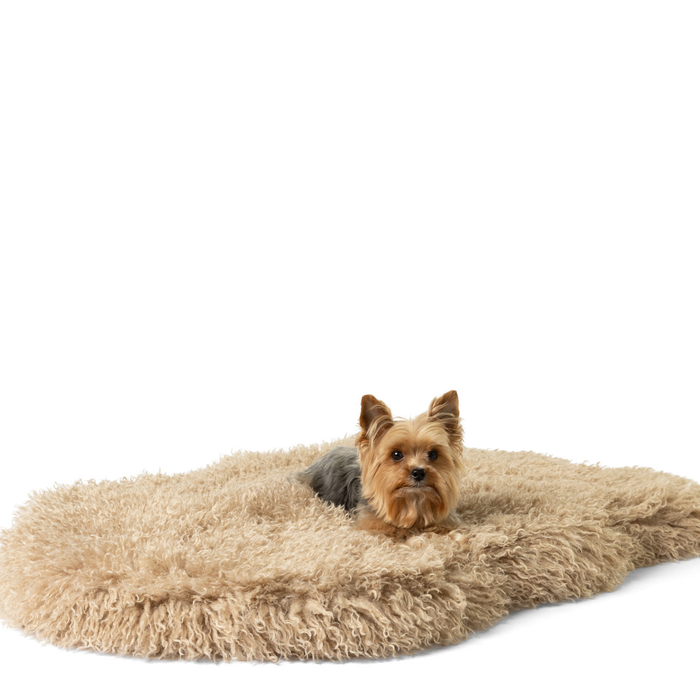 PupRug® Luxe Faux Fur Orthopedic Dog Bed Cover - Plush Sheep Tan (Bed Not Included)