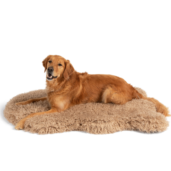 PupRug® Luxe Faux Fur Orthopedic Dog Bed Cover - Plush Sheep Tan (Bed Not Included)