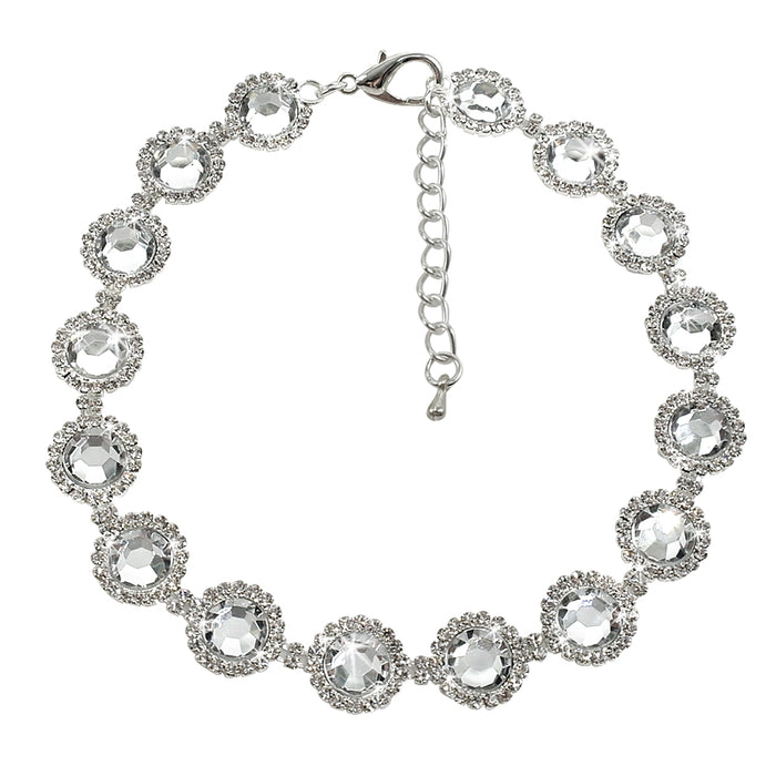 Rhinestones & Pear Pet Necklace