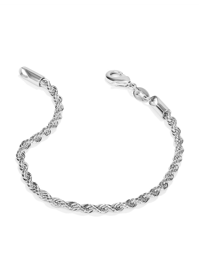 Silver rope chain bracelet