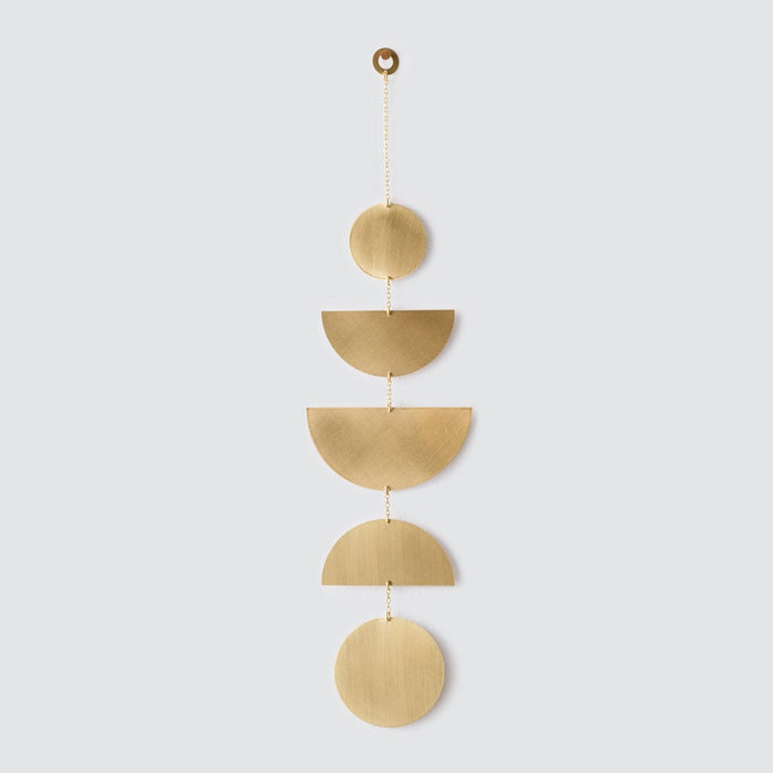 Brass geometric wall hanging, brass