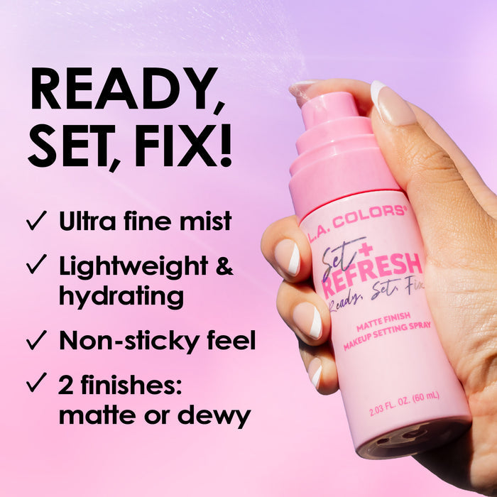 Set + refresh setting sprays infographics images