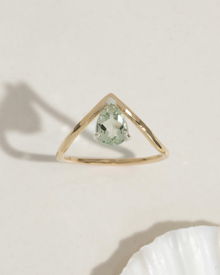Gold ring with a stone