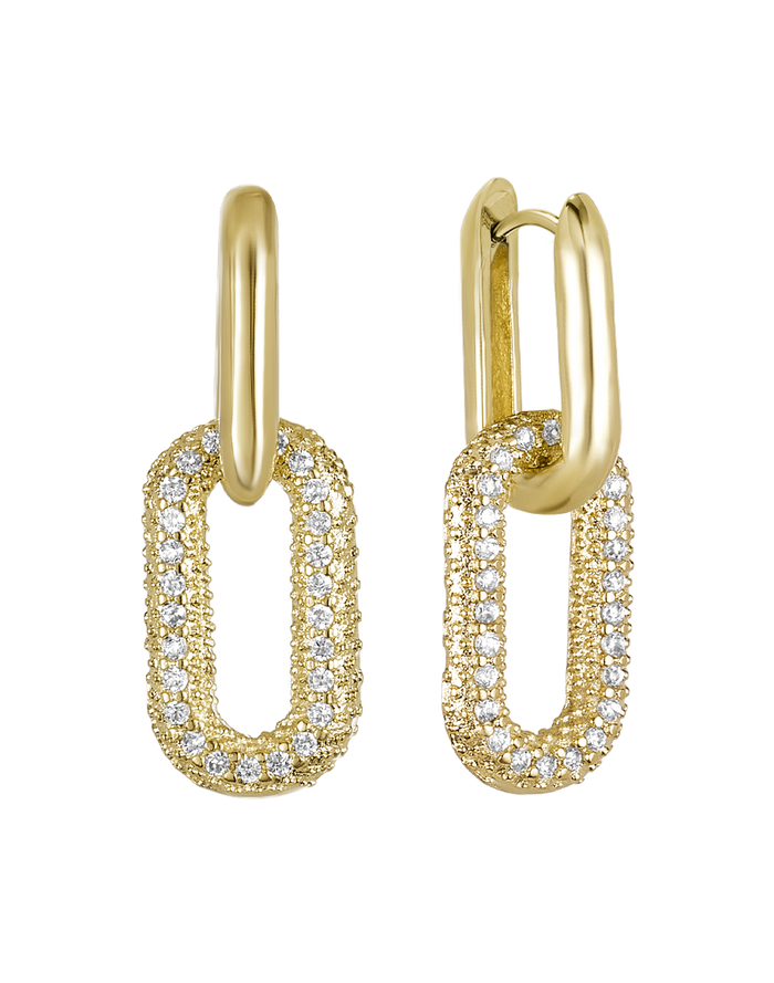 Stone Link Earrings