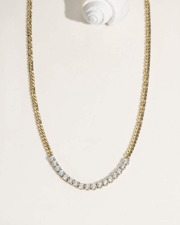 Thin gold chain necklace
