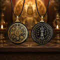 Tibetan Sacred Symbol Pendant — Black & Gold